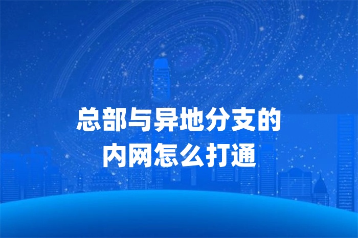 總部與異地分支的內網怎么打通