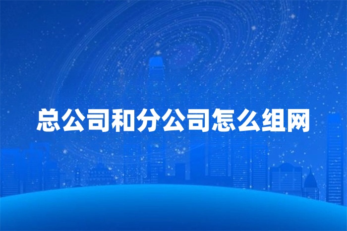 總公司和分公司怎么組網(wǎng)