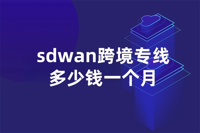 sdwan跨境專線多少錢一個月