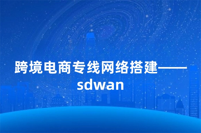 跨境電商專線網絡搭建——sdwan